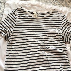 Striped Tee with Front Pocket